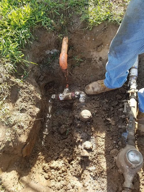 This is a picture of a gas line repair.